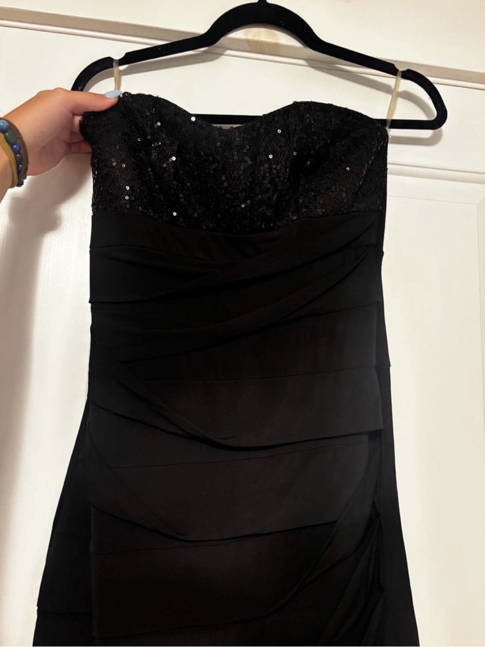 Ruby Rox Black Strapless Sequin Bust Cocktail Dress